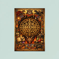 Goetic seal illuminated like medieval manuscript poster 8