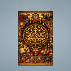 Goetic seal illuminated like medieval manuscript poster 9