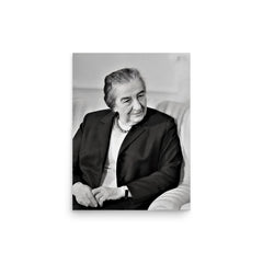 Golda Meir poster on a plain backdrop in size 12"x16".