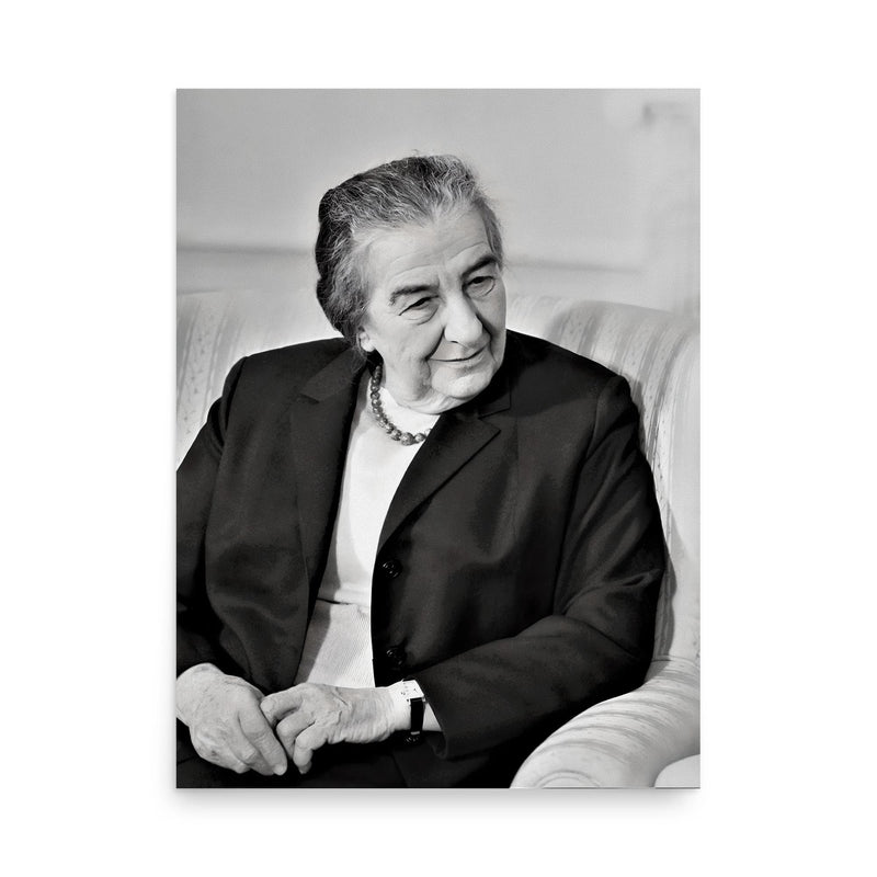 Golda Meir poster on a plain backdrop in size 18