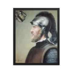 Gonzalo de Sandoval framed print on a plain backdrop in size 16"x20".