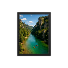Gorges du Tarn France framed print on a plain backdrop in size 12"x16".