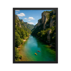 Gorges du Tarn France framed print on a plain backdrop in size 16"x20".