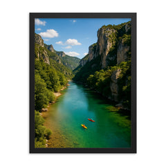 Gorges du Tarn France framed print on a plain backdrop in size 18"x24".