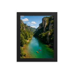 Gorges du Tarn France framed print on a plain backdrop in size 8"x10".