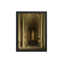 Gothic Church Interior by Max Emanuel Ainmiller, 1844 framed print on a plain backdrop in size 12"x16".