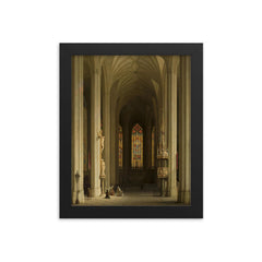 Gothic Church Interior by Max Emanuel Ainmiller, 1844 framed print on a plain backdrop in size 8"x10".