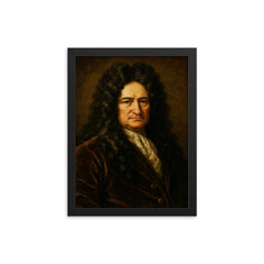 Gottfried Wilhelm Leibniz framed print on a plain backdrop in size 12"x16".