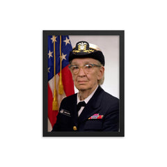 Grace Hopper framed print on a plain backdrop in size 12"x16".