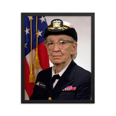 Grace Hopper framed print on a plain backdrop in size 16"x20".