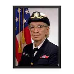 Grace Hopper framed print on a plain backdrop in size 18"x24".