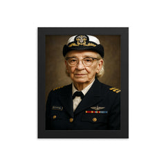 Grace Hopper portrait framed print on a plain backdrop in size 8"x10".