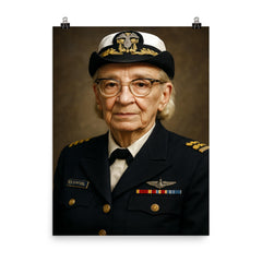 Grace Hopper portrait poster on a plain backdrop in size 8"x10".