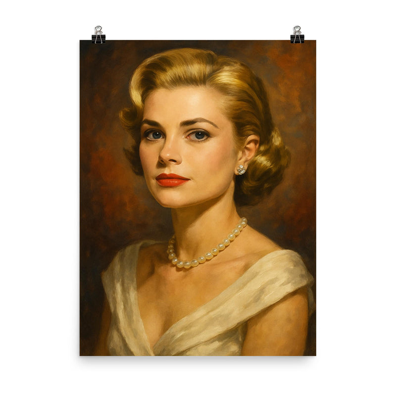 Grace Kelly poster on a plain backdrop in size 8