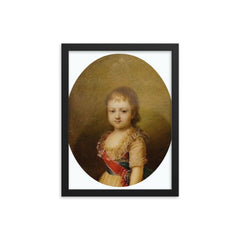 Grand Duchess Olga Pavlovna of Russia framed print on a plain backdrop in size 12"x16".