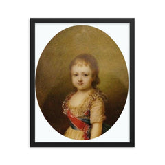 Grand Duchess Olga Pavlovna of Russia framed print on a plain backdrop in size 16"x20".