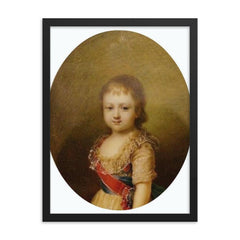Grand Duchess Olga Pavlovna of Russia framed print on a plain backdrop in size 18"x24".