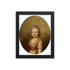 Grand Duchess Olga Pavlovna of Russia framed print on a plain backdrop in size 8"x10".