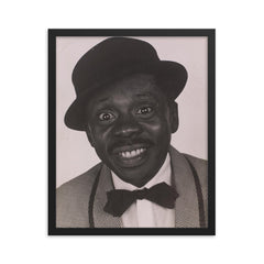 Grande Otelo framed print on a plain backdrop in size 16"x20".