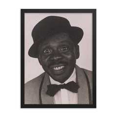Grande Otelo framed print on a plain backdrop in size 18"x24".