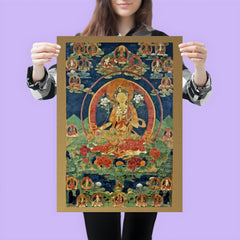Green Tara - Khadiravani - Tibetan Thangka - Buddhist Meditation poster 3
