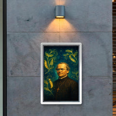 Gregor Mendel among luminous pea plant constellations poster 2
