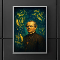 Gregor Mendel among luminous pea plant constellations poster 5