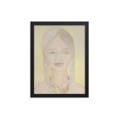 Gregoria Apaza framed print on a plain backdrop in size 12"x16".