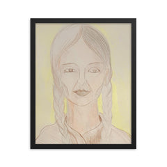 Gregoria Apaza framed print on a plain backdrop in size 16"x20".