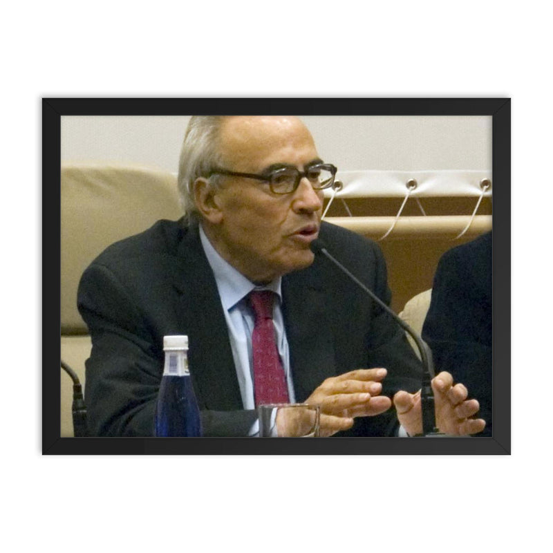 Gregorio Peces-Barba framed print on a plain backdrop in size 18