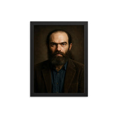 Grigori Perelman portrait framed print on a plain backdrop in size 12"x16".
