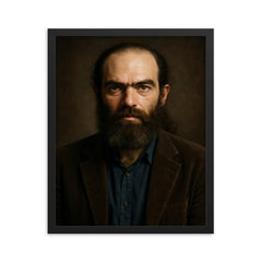 Grigori Perelman portrait framed print on a plain backdrop in size 16"x20".