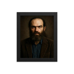 Grigori Perelman portrait framed print on a plain backdrop in size 8"x10".