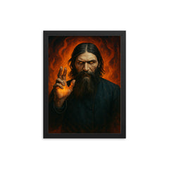 Grigori Rasputin framed print on a plain backdrop in size 12"x16".