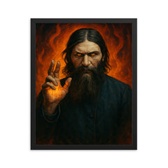 Grigori Rasputin framed print on a plain backdrop in size 16"x20".