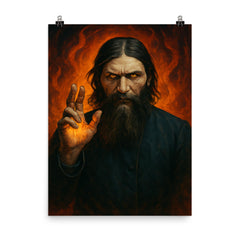 Grigori Rasputin poster on a plain backdrop in size 8"x10".