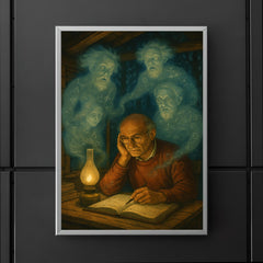Grothendieck in forest hut surrounded by mathematical ghosts poster 5