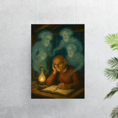 Grothendieck in forest hut surrounded by mathematical ghosts poster 7