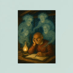 Grothendieck in forest hut surrounded by mathematical ghosts poster 8