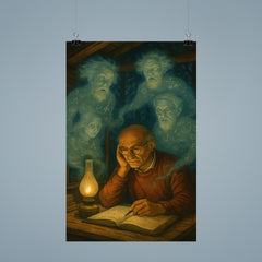 Grothendieck in forest hut surrounded by mathematical ghosts poster 9