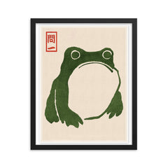 Grumpy Toad I by Matsumoto Hoji framed print on a plain backdrop in size 16"x20".