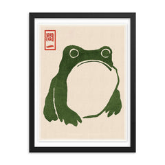 Grumpy Toad I by Matsumoto Hoji framed print on a plain backdrop in size 18"x24".