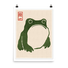 Grumpy Toad I by Matsumoto Hoji poster on a plain backdrop in size 8"x10".