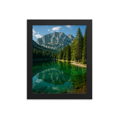 Gruner See Green Lake Austria framed print on a plain backdrop in size 8"x10".