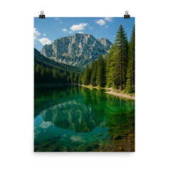 Gruner See Green Lake Austria poster on a plain backdrop in size 8"x10".