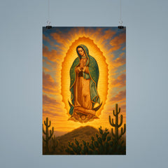 Guadalupe apparition over cactus hill at dawn poster 9