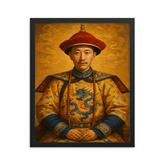 Guangxu Emperor framed print on a plain backdrop in size 16"x20".