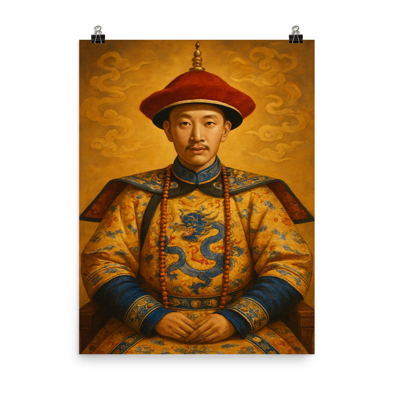 Guangxu Emperor poster on a plain backdrop in size 8