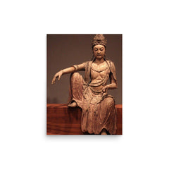 Guanyin poster on a plain backdrop in size 12"x16".