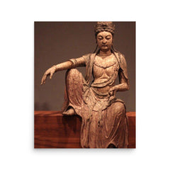 Guanyin poster on a plain backdrop in size 16"x20".